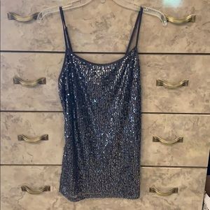 Sequins Tank Top Dark Gray